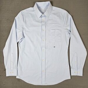 Rhone Shirt Mens Medium Light Blue Button Up Custom Made Italian Fabric Commuter